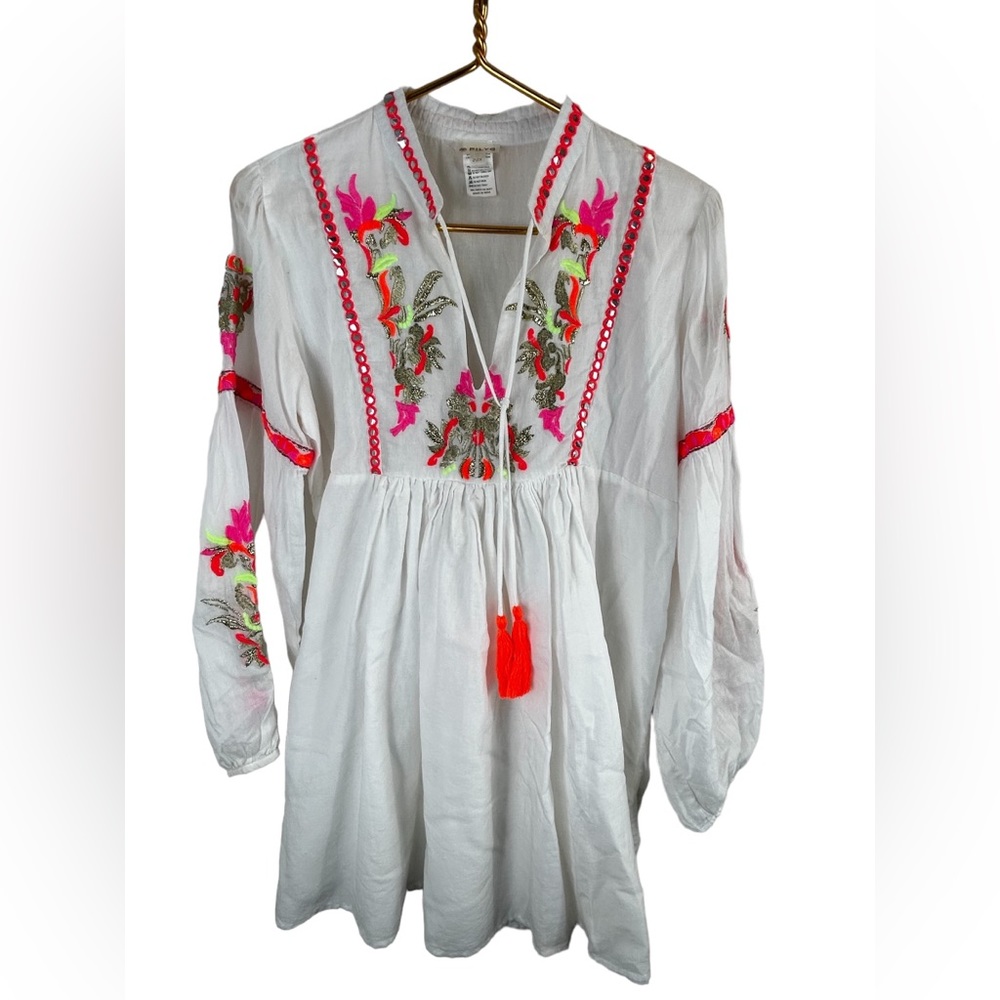 PilyQ Pink Crush Capri Embroidered Tunic NWOT size xs/sm